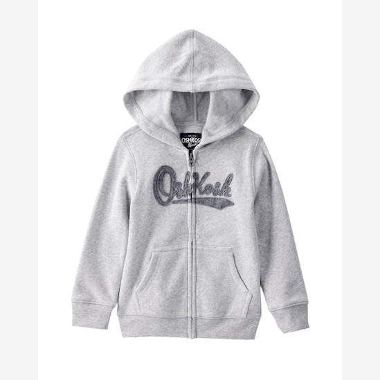 Blusa de moletom infantil com capuz - cinza | OshKosh