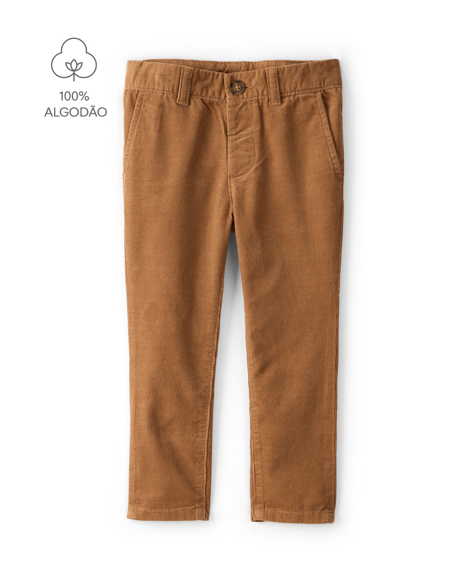 Calça infantil veludo cotelê - marrom | Carter's