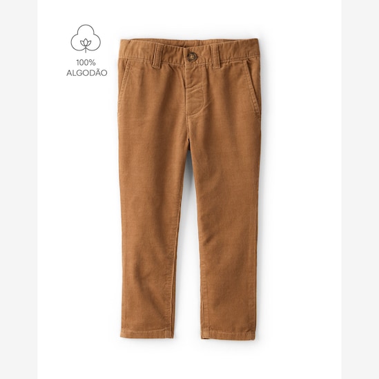 Calça infantil veludo cotelê - marrom | Carter's