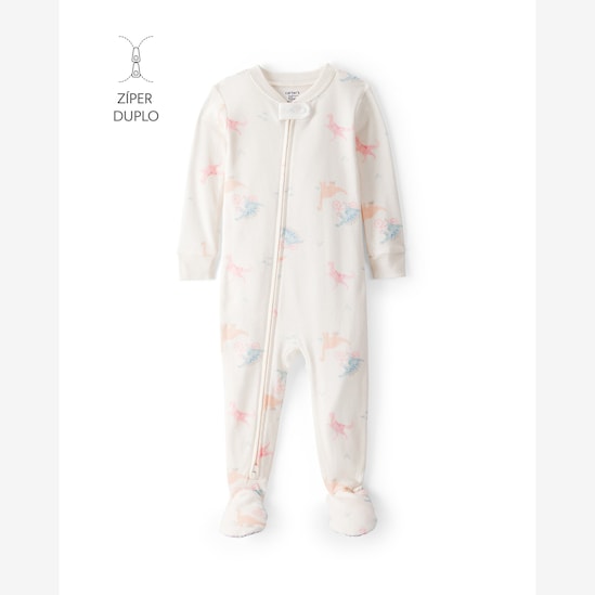 Macacão pijama infantil dinossauros - bege | Carter's