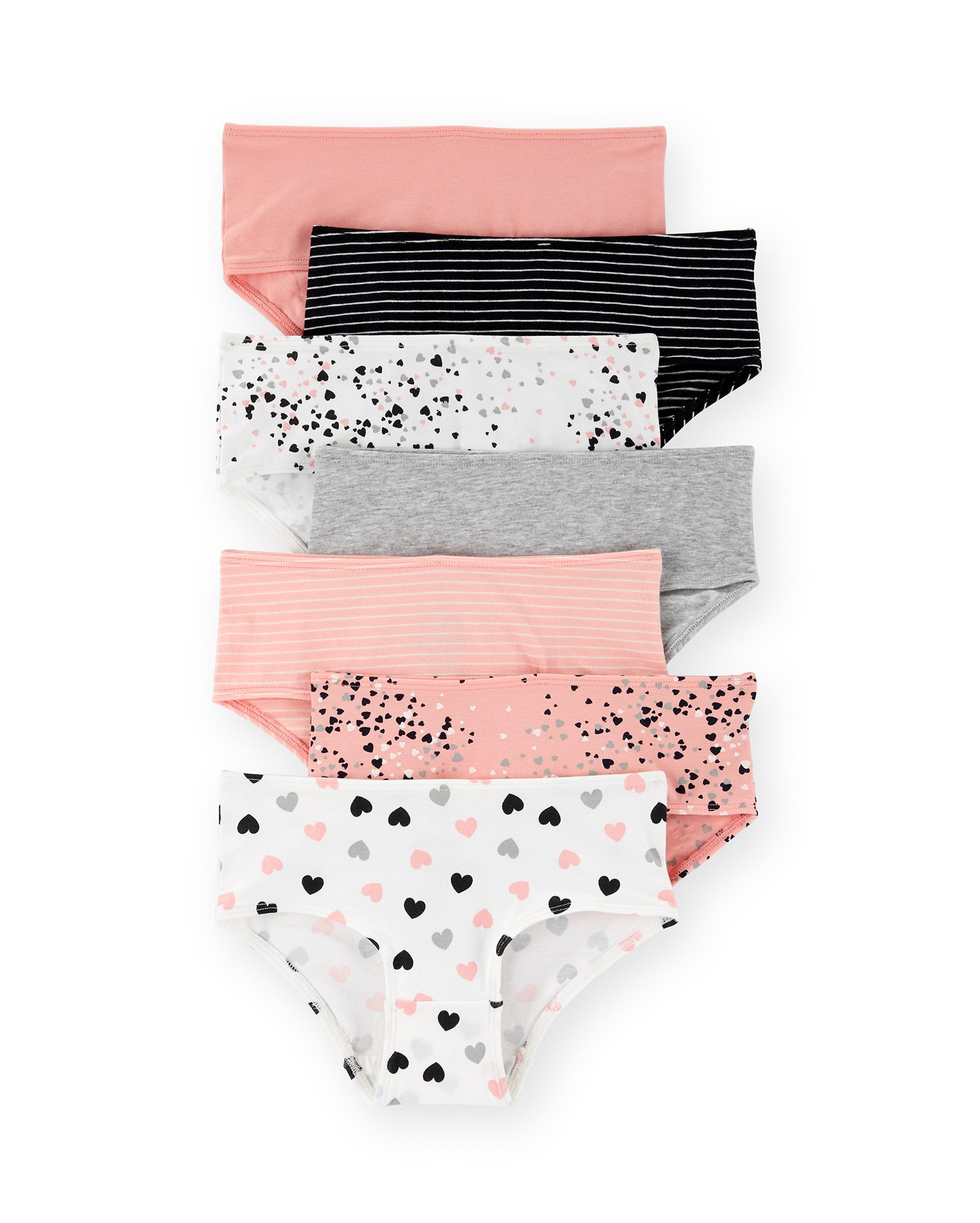 Kit calcinha infantil 7 peças corações - multicor | Carter's