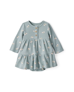 Vestido bebê evasê floral - verde | Carter's