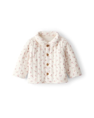Casaco bebê matelassê floral - bege | Carter's