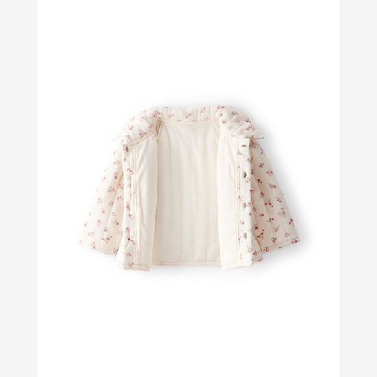 Casaco bebê matelassê floral - bege | Carter's