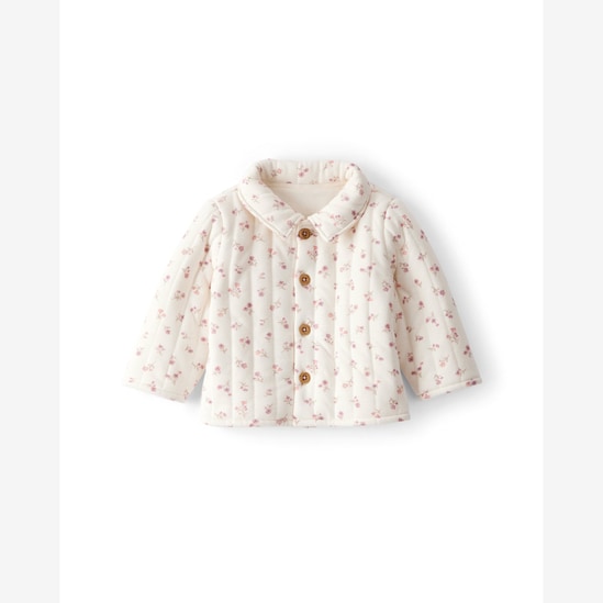 Casaco bebê matelassê floral - bege | Carter's