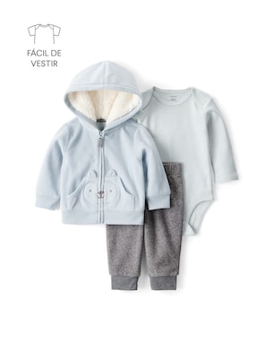 Conjunto longo bebê 3 peças bichinho em fleece - multicor | Carter's