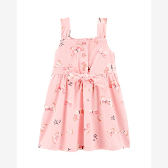 Vestido bebê evasê floral com calcinha - rosa | Carter's