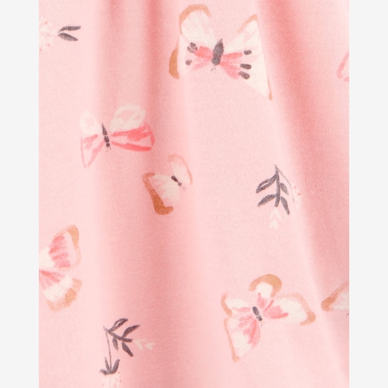 Vestido bebê evasê floral com calcinha - rosa | Carter's