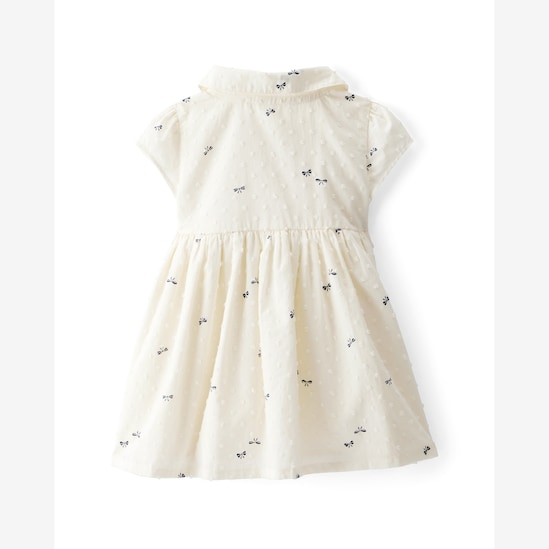 Vestido bebê evasê laços - bege | OshKosh