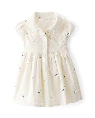 Vestido bebê evasê laços - bege | OshKosh