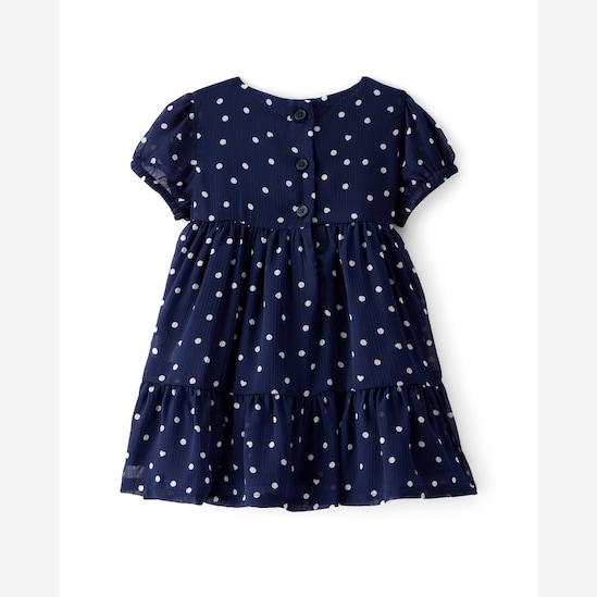 Vestido bebê evasê poá com calcinha - azul | OshKosh