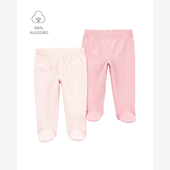 Kit calça bebê 2 peças com pezinhos - multicor | Carter's
