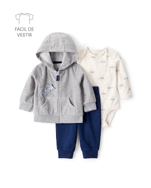 Conjunto longo bebê 3 peças avião em fleece - multicor | Carter's