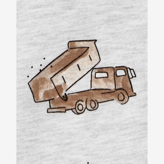 Macacão bebê construção com capuz - cinza | Carter's