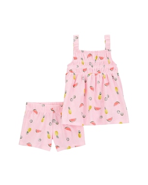 Conjunto curto bebê 2 peças frutinhas - rosa | Carter's