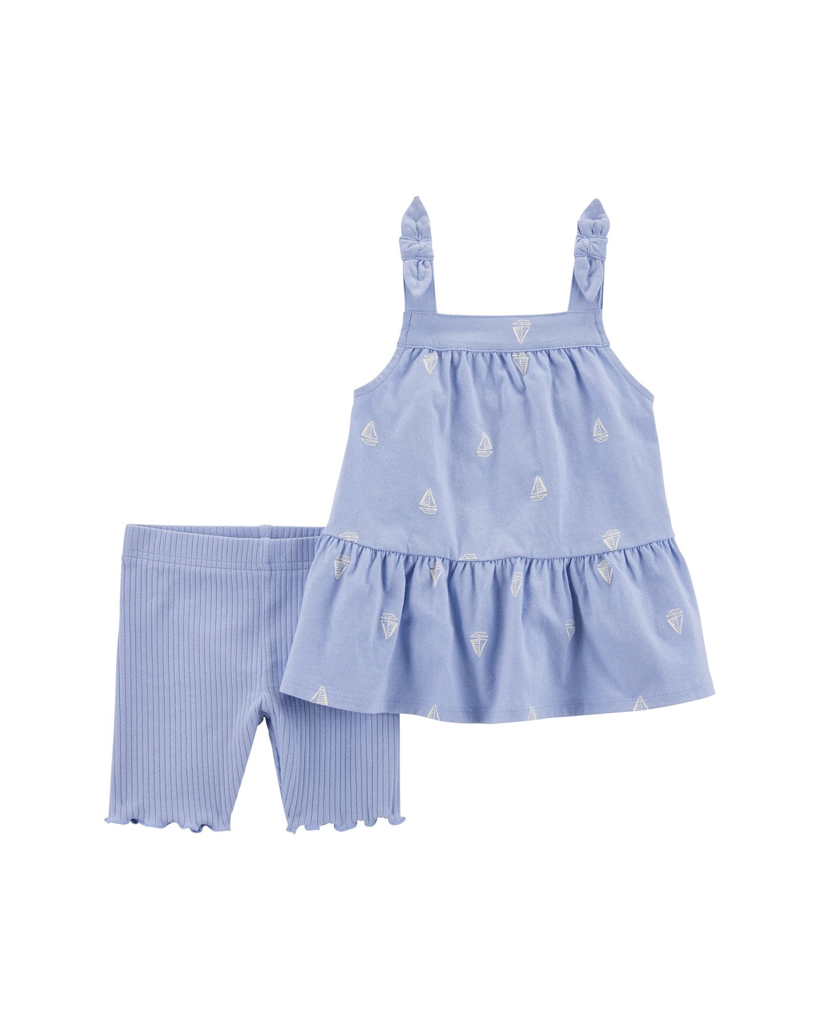Conjunto curto bebê 2 peças barquinhos - azul | Carter's