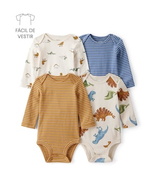 Kit body bebê 4 peças dinossauros - multicor | Carter's