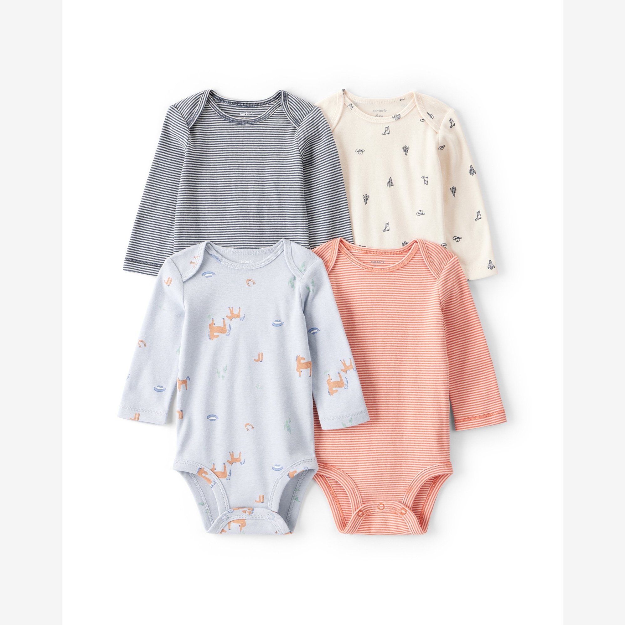 Kit body bebê 4 peças western - multicor | Carter's
