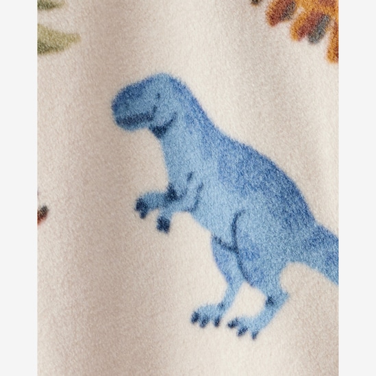 Macacão bebê em fleece dino - bege | Carter's