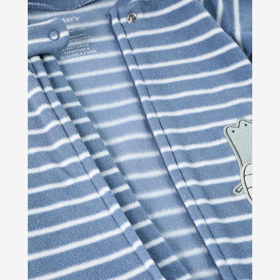 Macacão bebê em fleece com pezinhos - azul | Carter's
