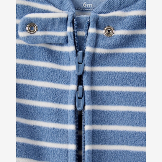 Macacão bebê em fleece com pezinhos - azul | Carter's