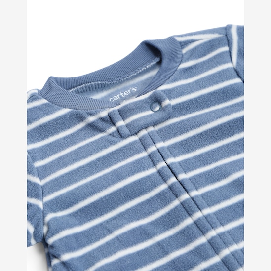 Macacão bebê em fleece com pezinhos - azul | Carter's