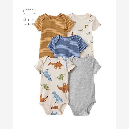 Kit body bebê 5 peças dinossauros - multicor | Carter's