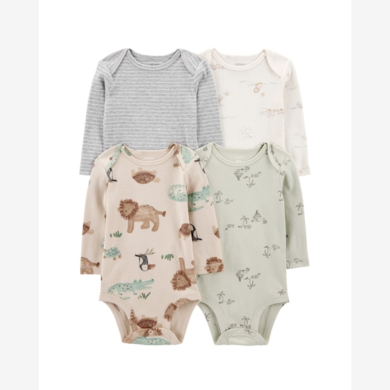 Kit body bebê 4 peças animais - multicor | Carter's