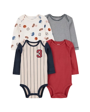 Kit body bebê 4 peças futebol americano - multicor | Carter's
