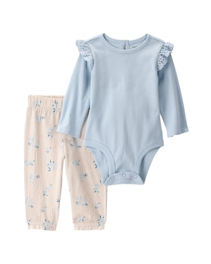 Conjunto longo bebê 2 peças com laise - multicor | Carter's