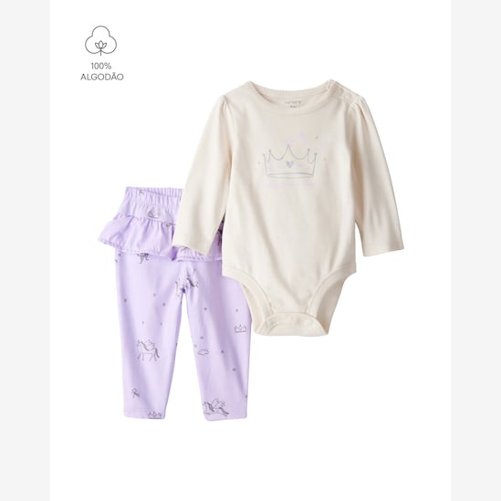 Conjunto longo bebê 2 peças unicórnio - multicor | Carter's