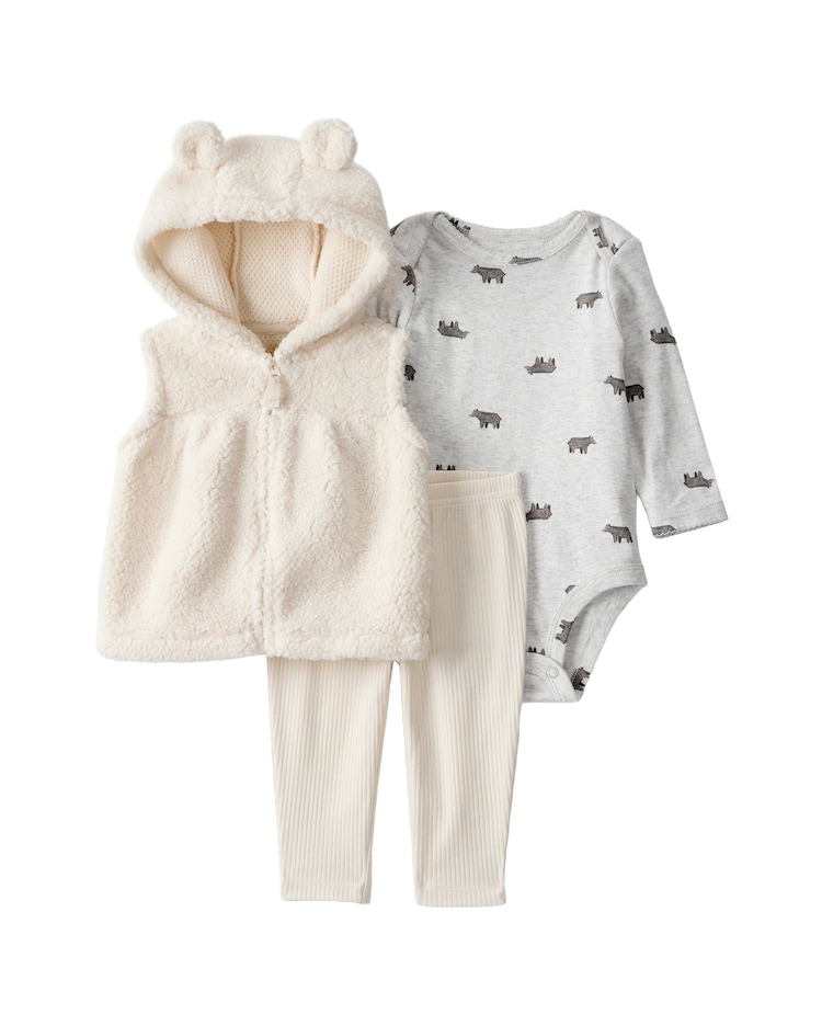 Conjunto longo bebê 3 peças em sherpa