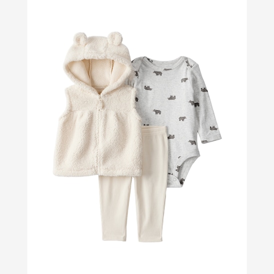Conjunto longo bebê 3 peças em sherpa - multicor | Carter's