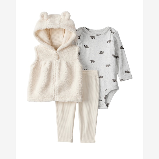 Conjunto longo bebê 3 peças em sherpa - multicor | Carter's