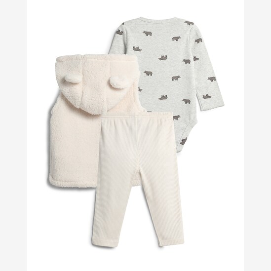 Conjunto longo bebê 3 peças em sherpa - multicor | Carter's