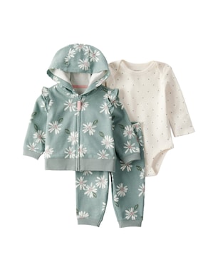 Conjunto longo bebê 3 peças com capuz - multicor | Carter's