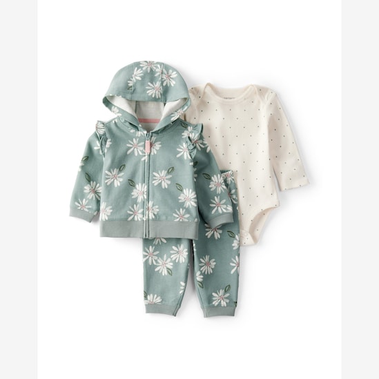 Conjunto longo bebê 3 peças com capuz - multicor | Carter's
