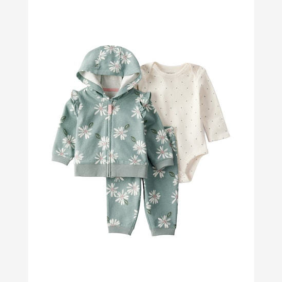 Conjunto longo bebê 3 peças com capuz - multicor | Carter's