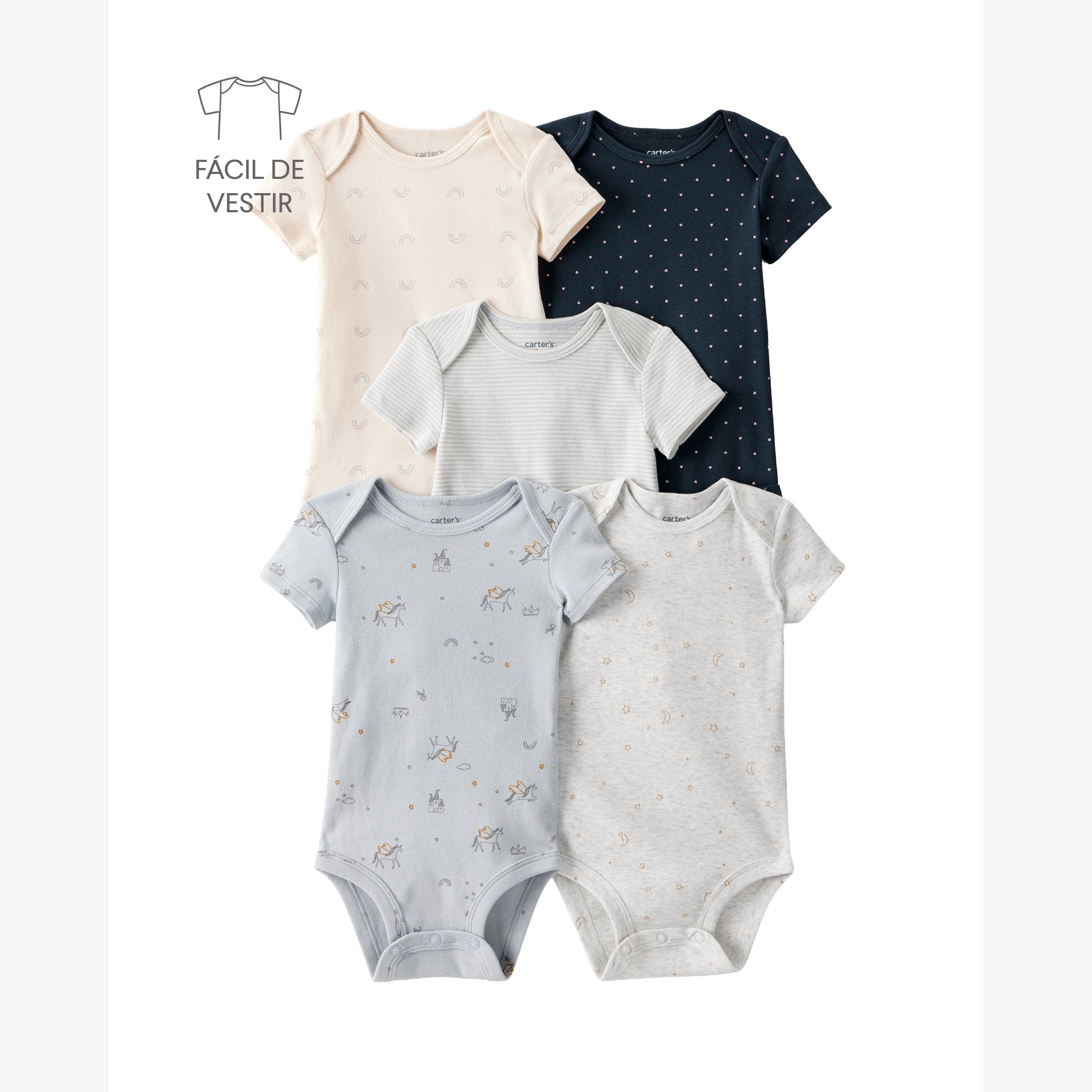 Kit body bebê 5 peças unicórnios - multicor | Carter's