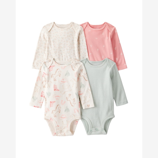 Kit body bebê 4 peças western floral - multicor | Carter's