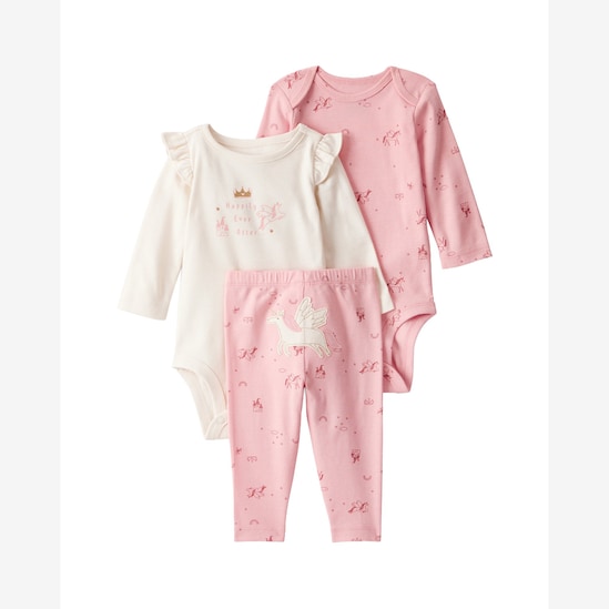 Conjunto longo bebê 3 peças unicórnios - multicor | Carter's