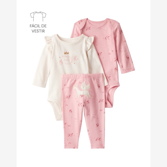 Conjunto longo bebê 3 peças unicórnios - multicor | Carter's