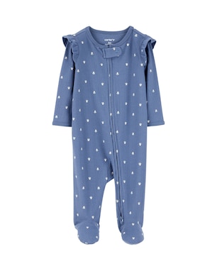 Macacão bebê canelado com pezinhos - azul | Carter's