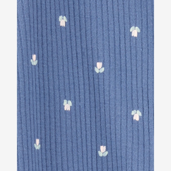 Macacão bebê canelado com pezinhos - azul | Carter's