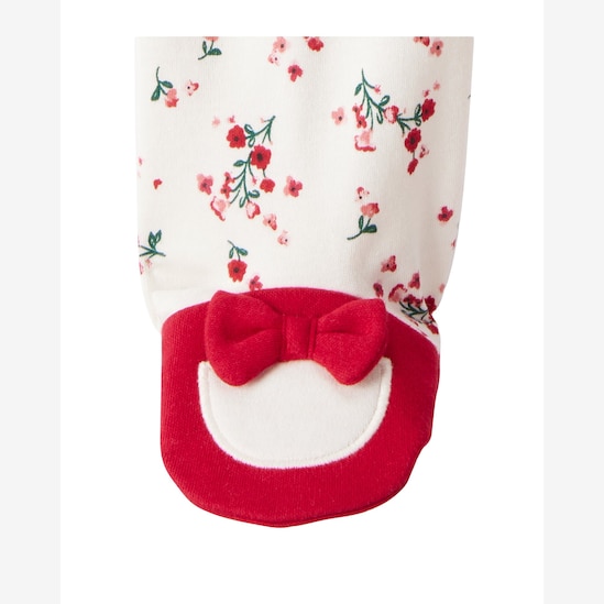Macacão bebê com pezinhos floral - off-white | Carter's