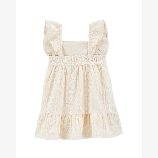 Vestido bebê rendado com calcinha - off-white | Carter's