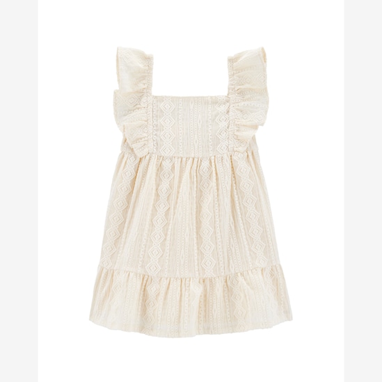 Vestido bebê rendado com calcinha - off-white | Carter's