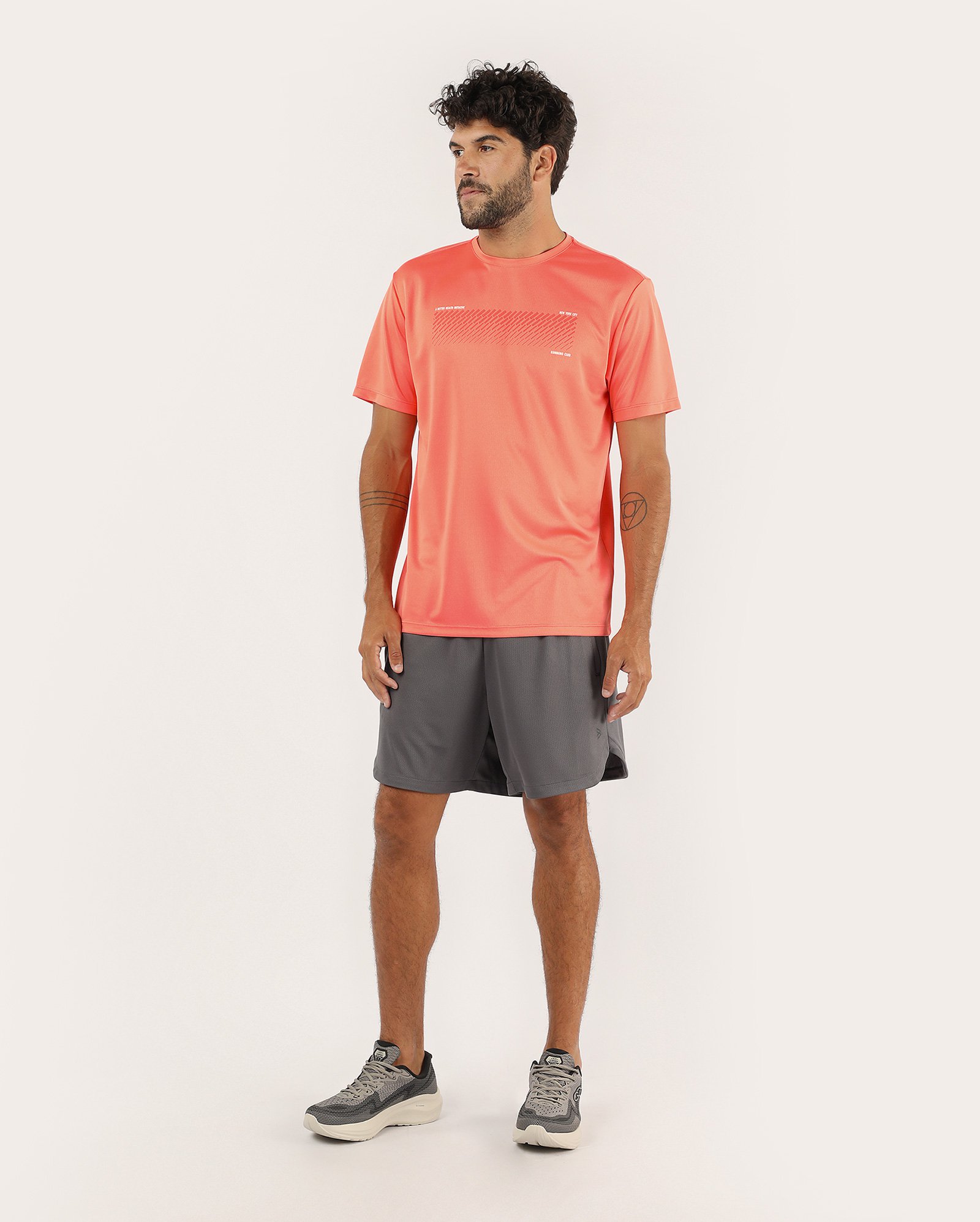 Bermuda masculina de treino com bolsos - cinza | Body Work