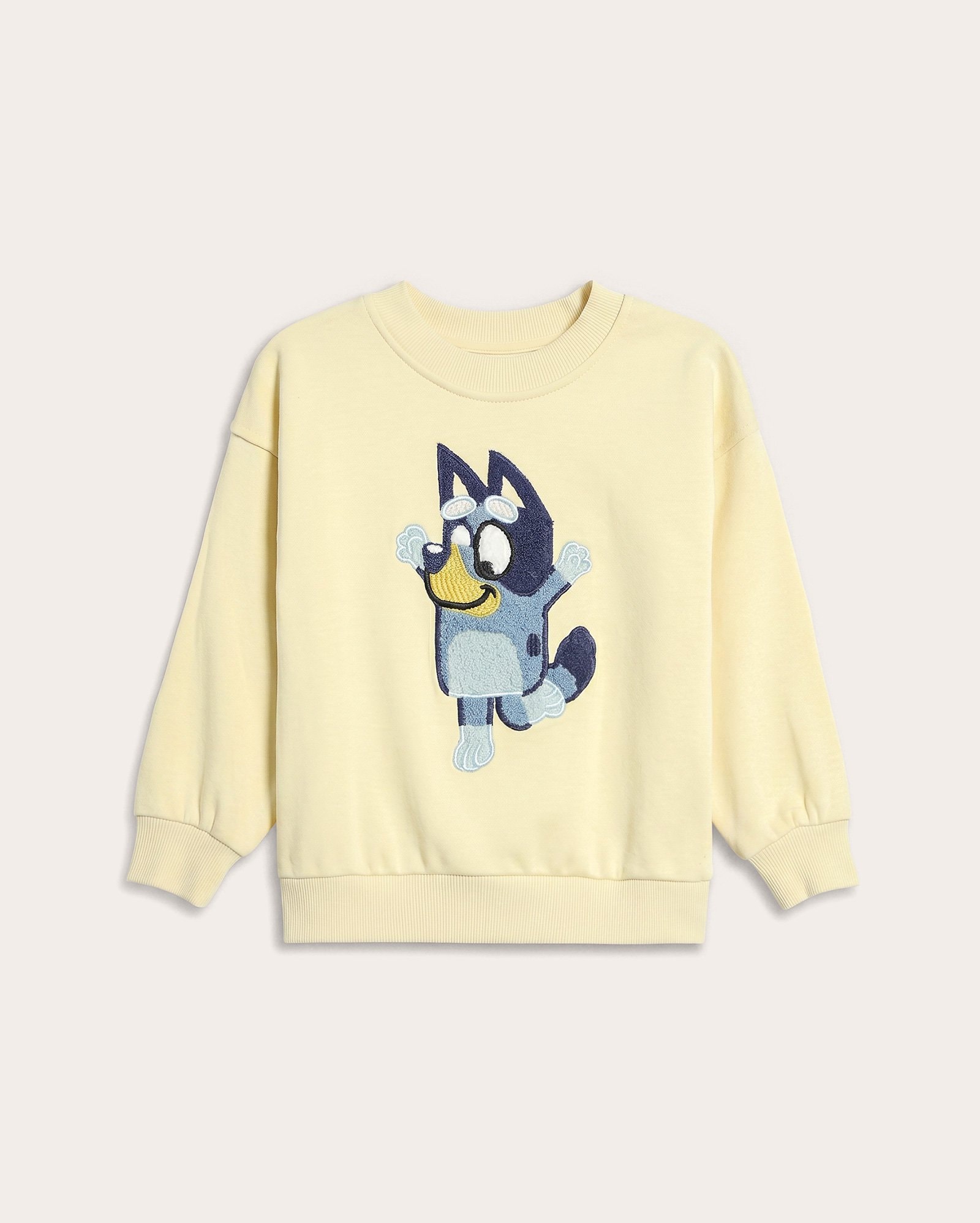 Blusa de moletom infantil bordado Bluey sem felpa 1-6A - amarela | BBC