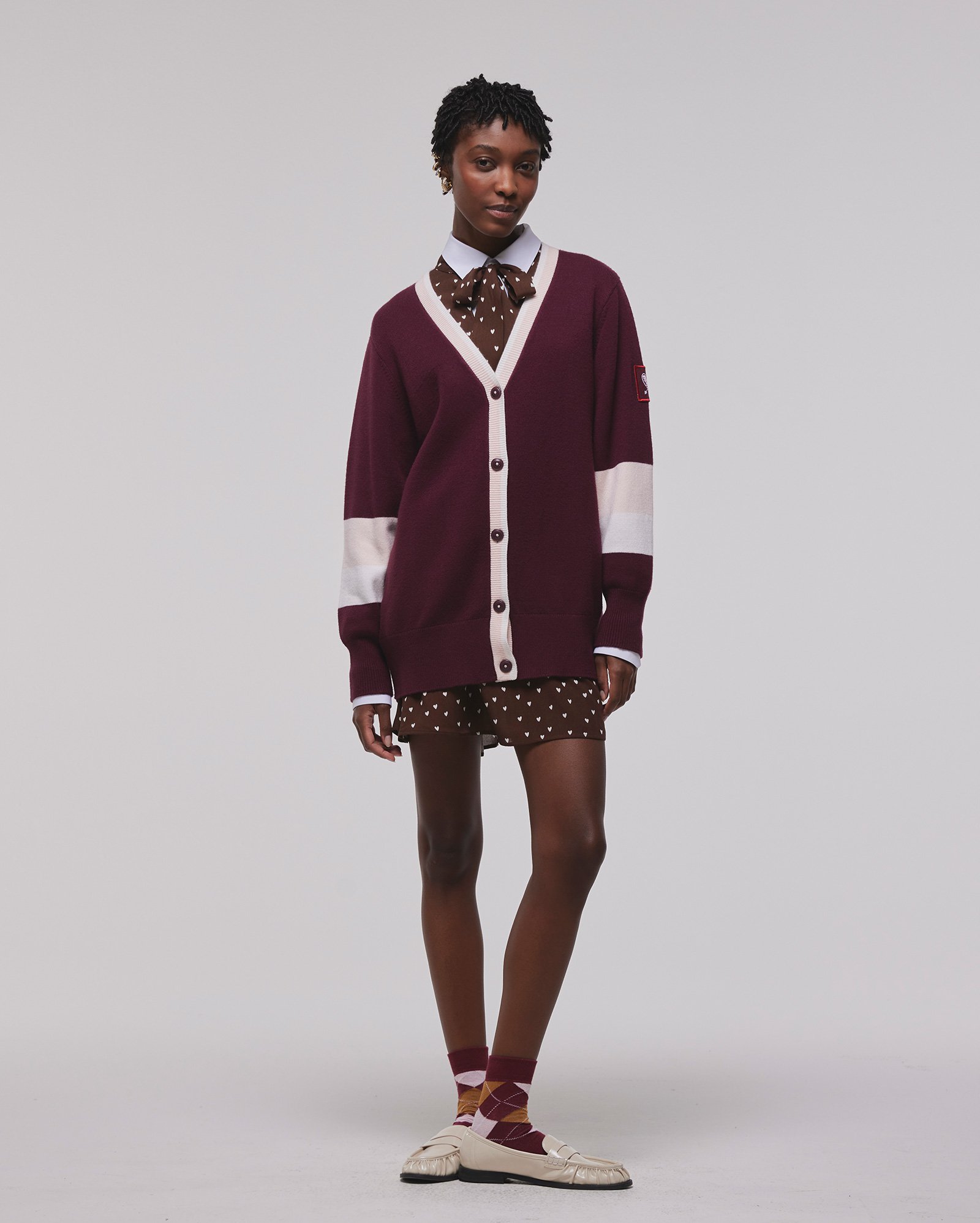 Cardigan feminino tricot oversized - Vinho | Juliana Jabour - Special Edition